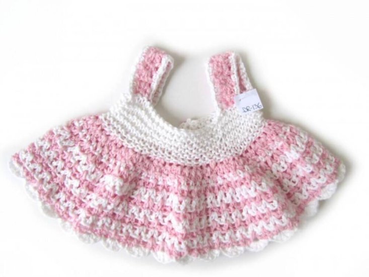 KSS Pink/White Crocheted Dress and Hat 6 Months
