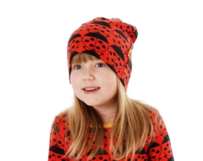 DUNS Organic Cotton Knit Red Ladybug Hat 9 - 12 Months - Click Image to Close