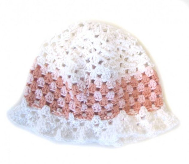 KSS White Crocheted Adjustable Sunhat 15-19" (1-6 Years) - Click Image to Close