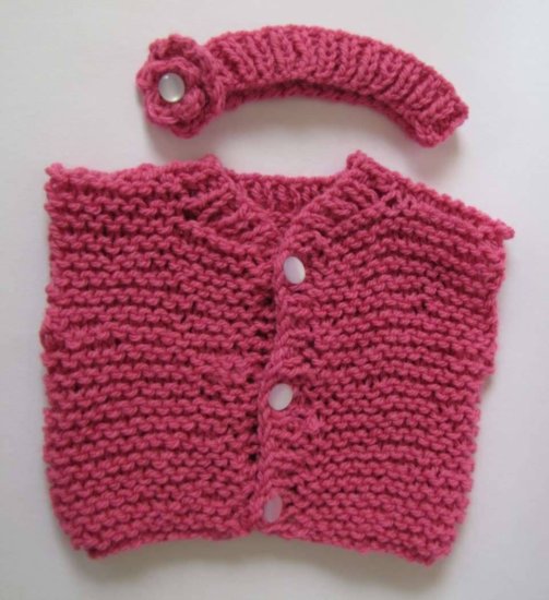 KSS Pink Sweater Vest with Headband (6-9 Months)