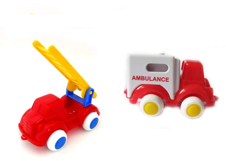 Viking Toys 5" Chubbies Fire Truck and 4" Ambulance