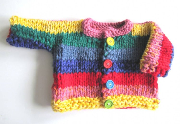 KSS Heavy Rainbow Sweater/Cardigan 18 Months - Click Image to Close
