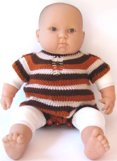 KSS Earth Colored Striped Onesie 6 Months - Click Image to Close