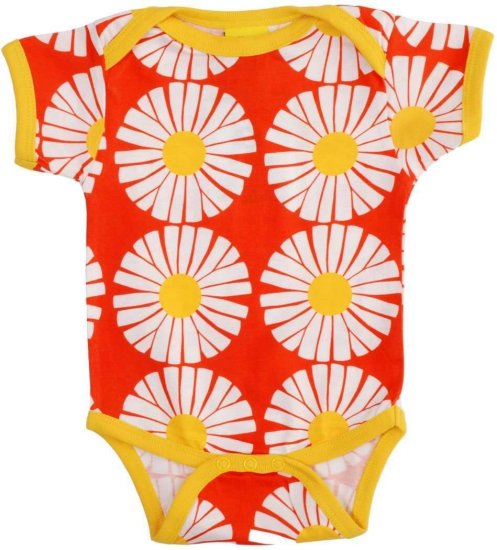DUNS Organic Cotton Daisy Short Sleeve Onesie (1-2 Months) - Click Image to Close