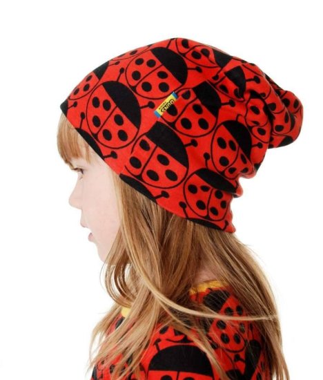 DUNS Organic Cotton Knit Red Ladybug Hat - Click Image to Close