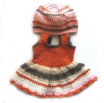 KSS Baby Crocheted/Knitted Autumn Color Dress/Hat 3 Months