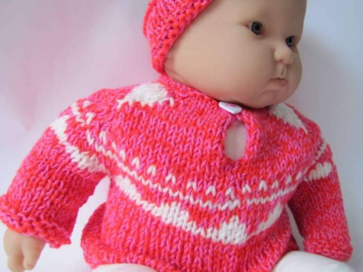 KSS Rose Colored Sweater with a Headband (9 - 12 Months) - Click Image to Close