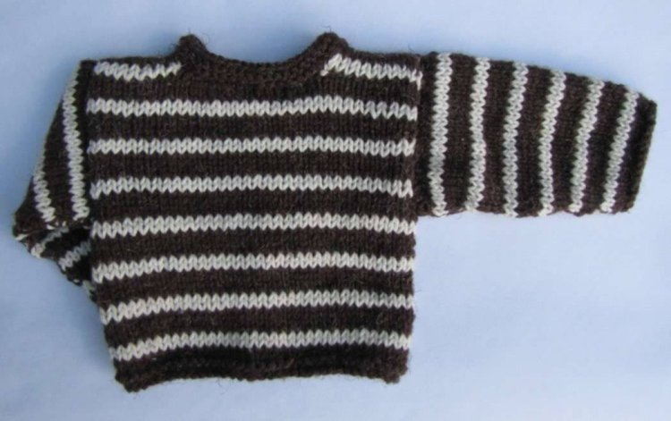 KSS Brown and White Sweater/Cardigan (3 - 6 Months) - Click Image to Close