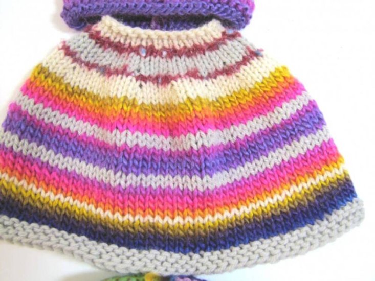 KSS Multicolored Baby Poncho, Booties and Hat (3 Months) - Click Image to Close