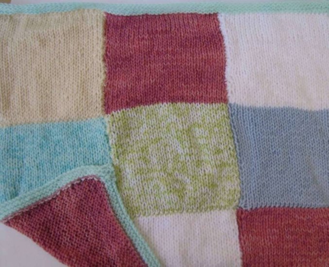 KSS Medium Pastel Squares Baby Blanket Newborn and up - Click Image to Close