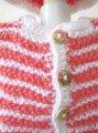 KSS Very Soft White/Tangerine Cardigan and Hat 3 Months SW-388