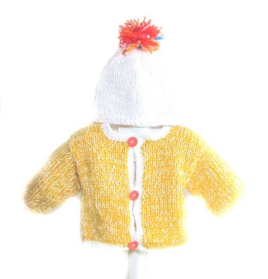 KSS Yellow/White Sweater/Jacket (9-12 Months) - Click Image to Close