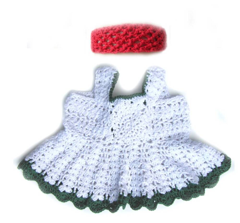 KSS White Crocheted Cotton Dress and headband 6 Months DR-128 KSS-DR-128-EBK