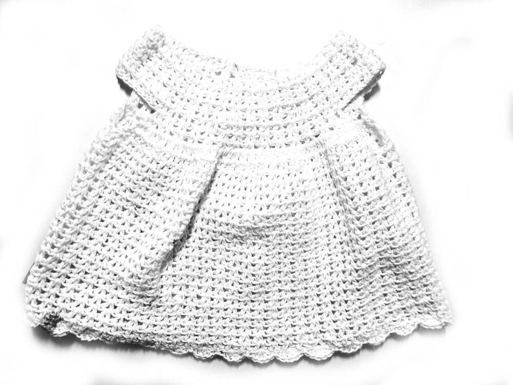 KSS Baby Crocheted White Cotton Dress/Hat 3 Months DR-180