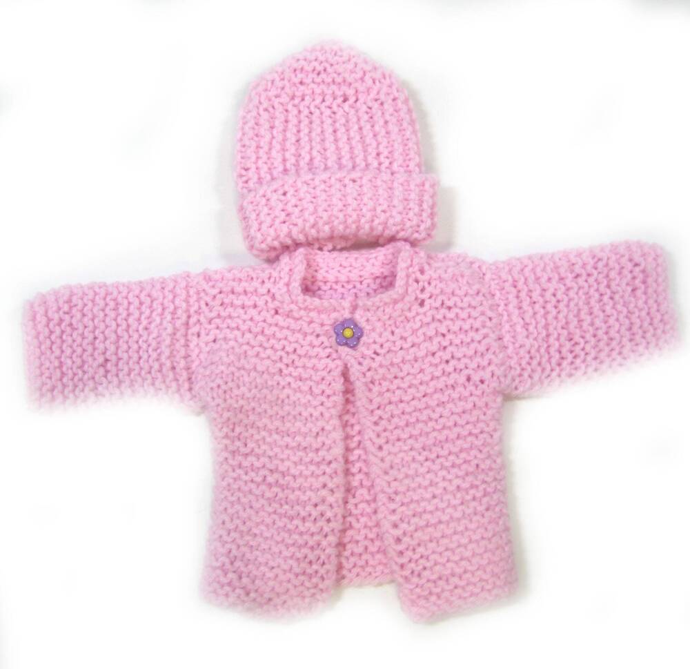 KSS Light Pink Sweater/Cardigan with a Hat Newborn - 3 Months KSS-SW-977-AZH