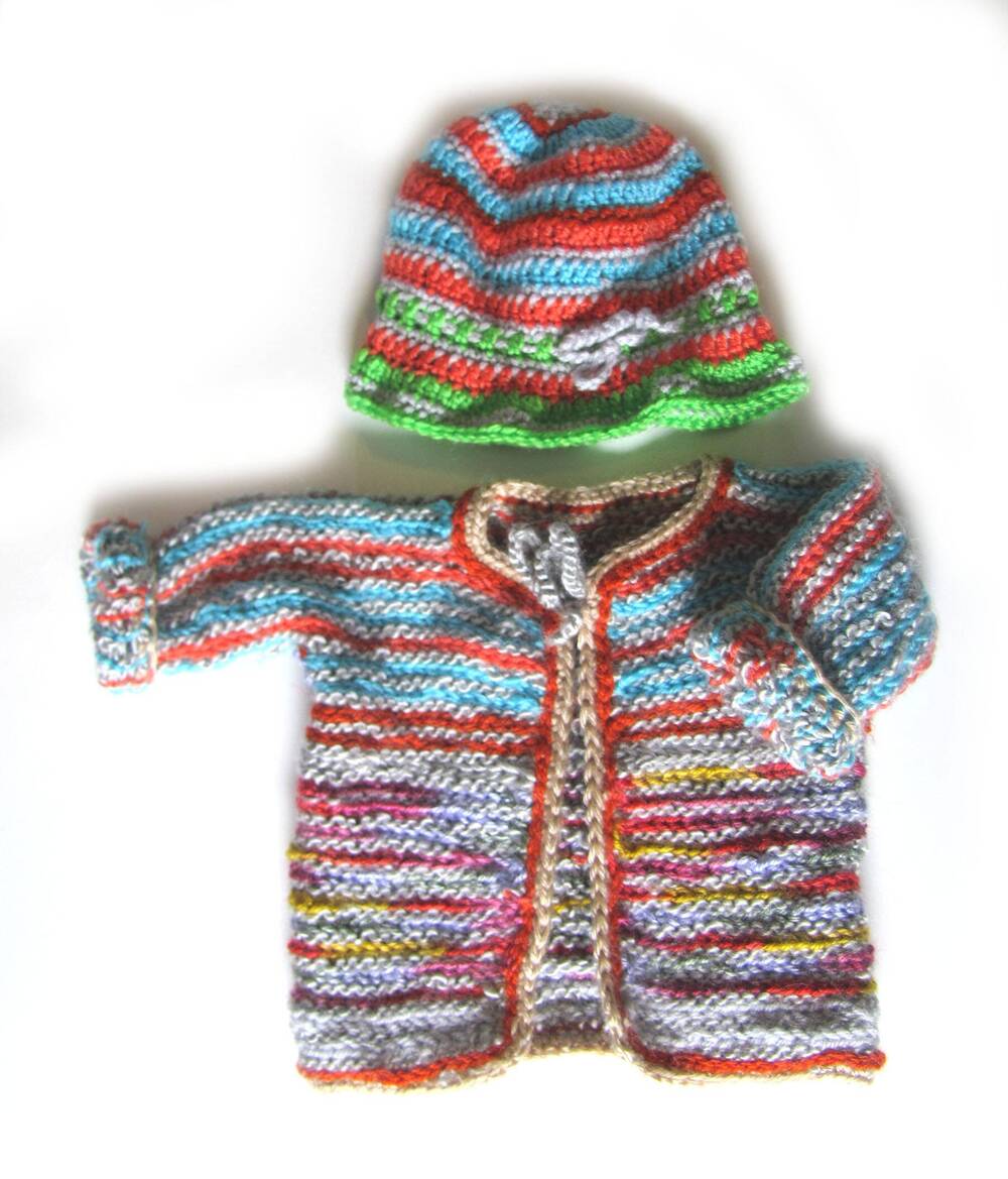 KSS colorful Cardigan and Hat 3 Months SW-984 KSS-SW-984-ET