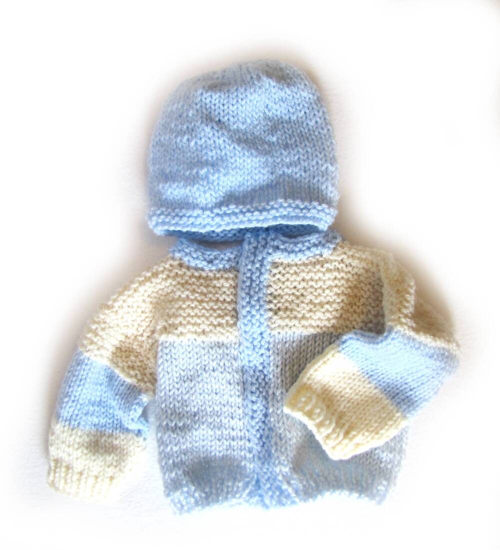 KSS Blue/White Baby Sweater and Hat (3 Months) SW-985 KSS-SW-985-ET