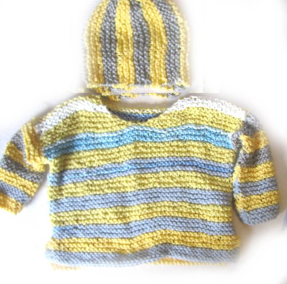 KSS Yellow/Grey Kids Pullover Sweater & Hat (4 Years) SW-987 KSS-SW-987-ET
