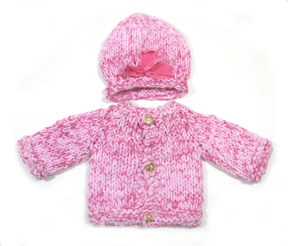 KSS Pink Flamingo Splash Sweater/Cardigan with a Hat Newborn KSS-SW-995-AZH