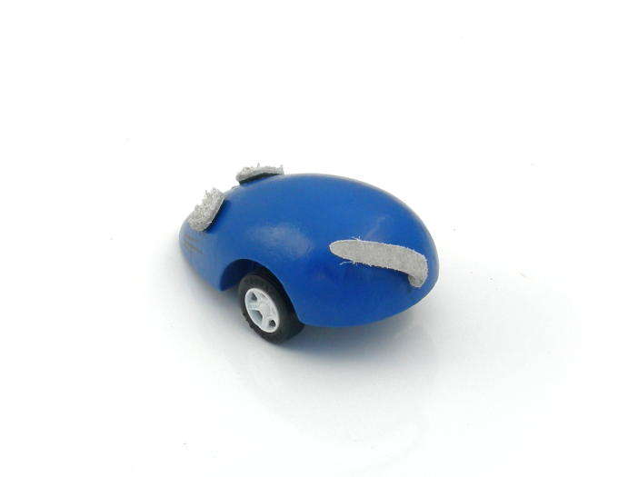 Mechanical Wooden Mouse Blue - Click Image to Close