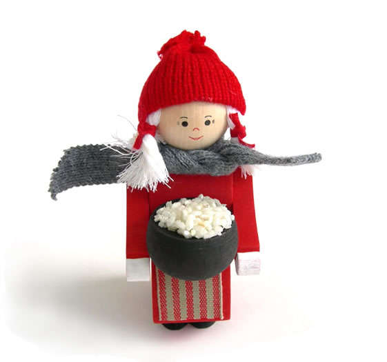 Tomte Girl with Porridge - Click Image to Close
