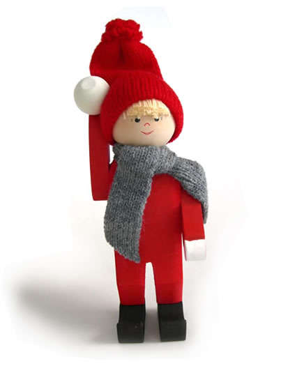 Tomte Boy with Snowball - Click Image to Close