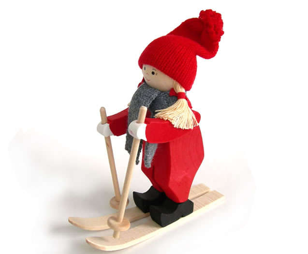 Tomte Girl on Skis - Click Image to Close