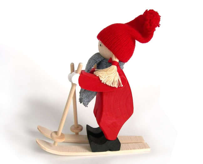 Tomte Girl on Skis - Click Image to Close