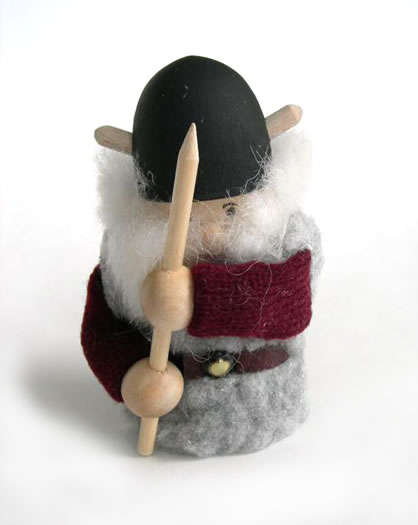 Little Wood Viking with a Spear - Click Image to Close
