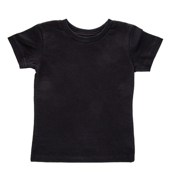 KSS Plain Black 100% Cotton Baby T-shirt Youth Small