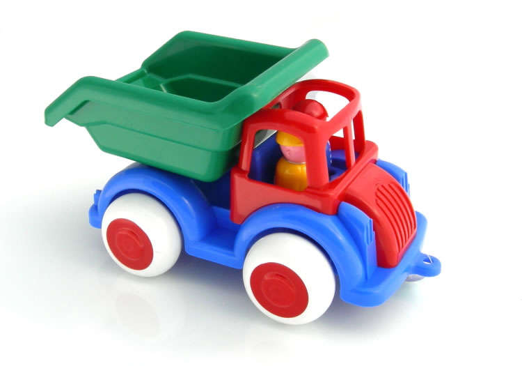 Viking Toys 10" Super Chubbies Dump Truck Red / Green / Blue 1250 - Click Image to Close