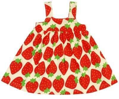 DUNS Organic Cotton Strawberry Yellow Sleeveless Dress 1 Year - Click Image to Close
