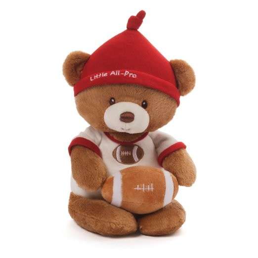 GUND Baby Teddy Bear and Rattle, Little All Pro Football 4050502 GUND-4050502