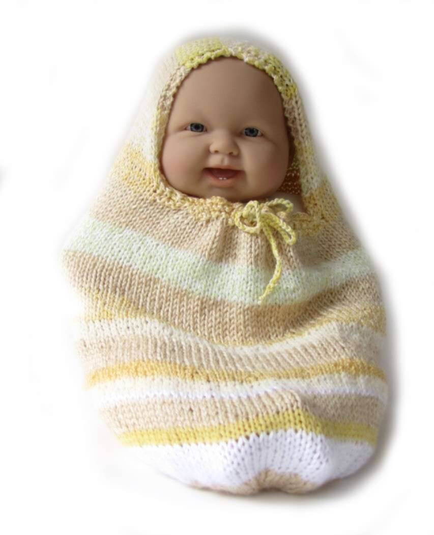 KSS Knitted Striped Cocoon 0 - 6 Months - Click Image to Close
