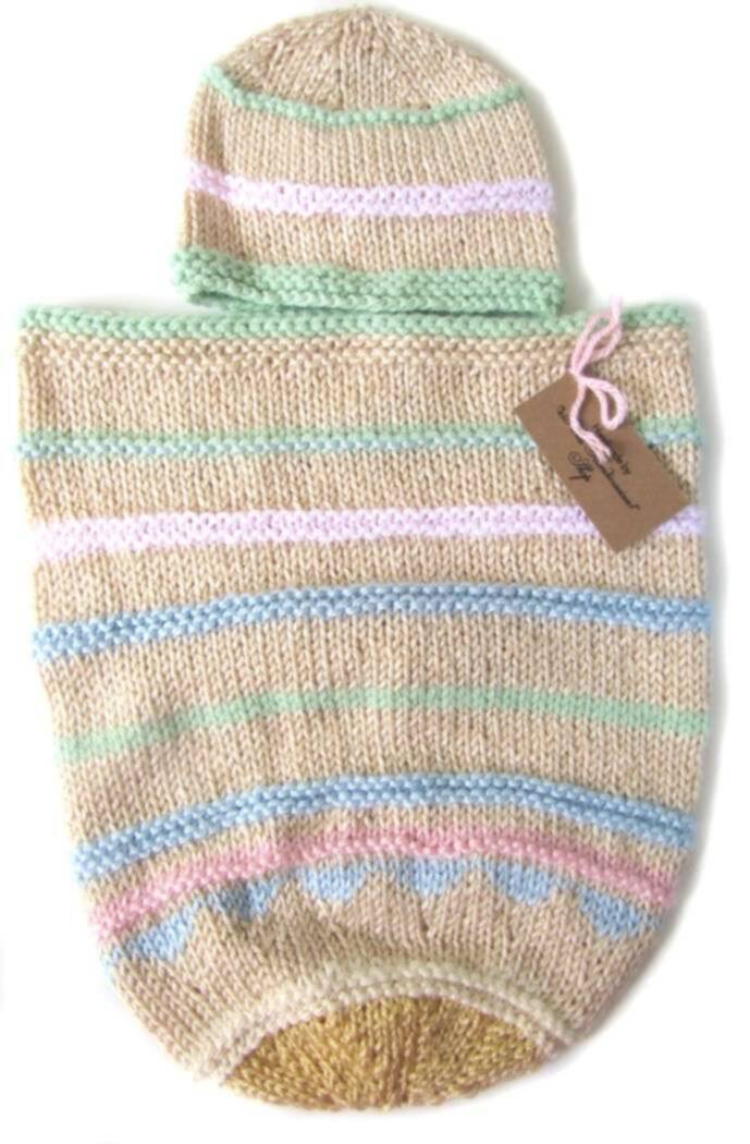 KSS Wheat Pastel Baby Cocoon with a Hat 0 - 3 Months