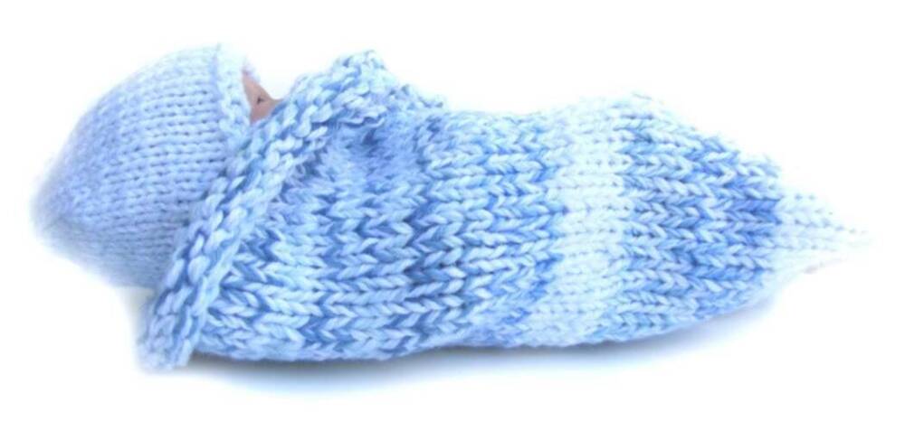 KSS Light Blue/White Heavy Baby Cocoon with a Hat 0 - 3 Months KSS-BB-053-AZ