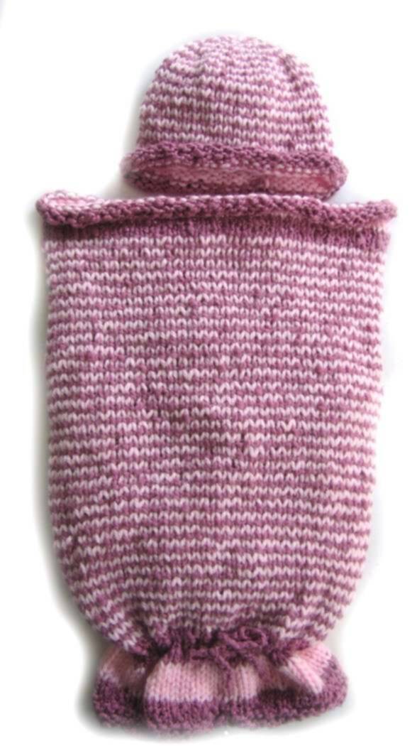 KSS Rose/Pink Fishtail Baby Cocoon and Hat 3 Months KSS-BB-077-EBK