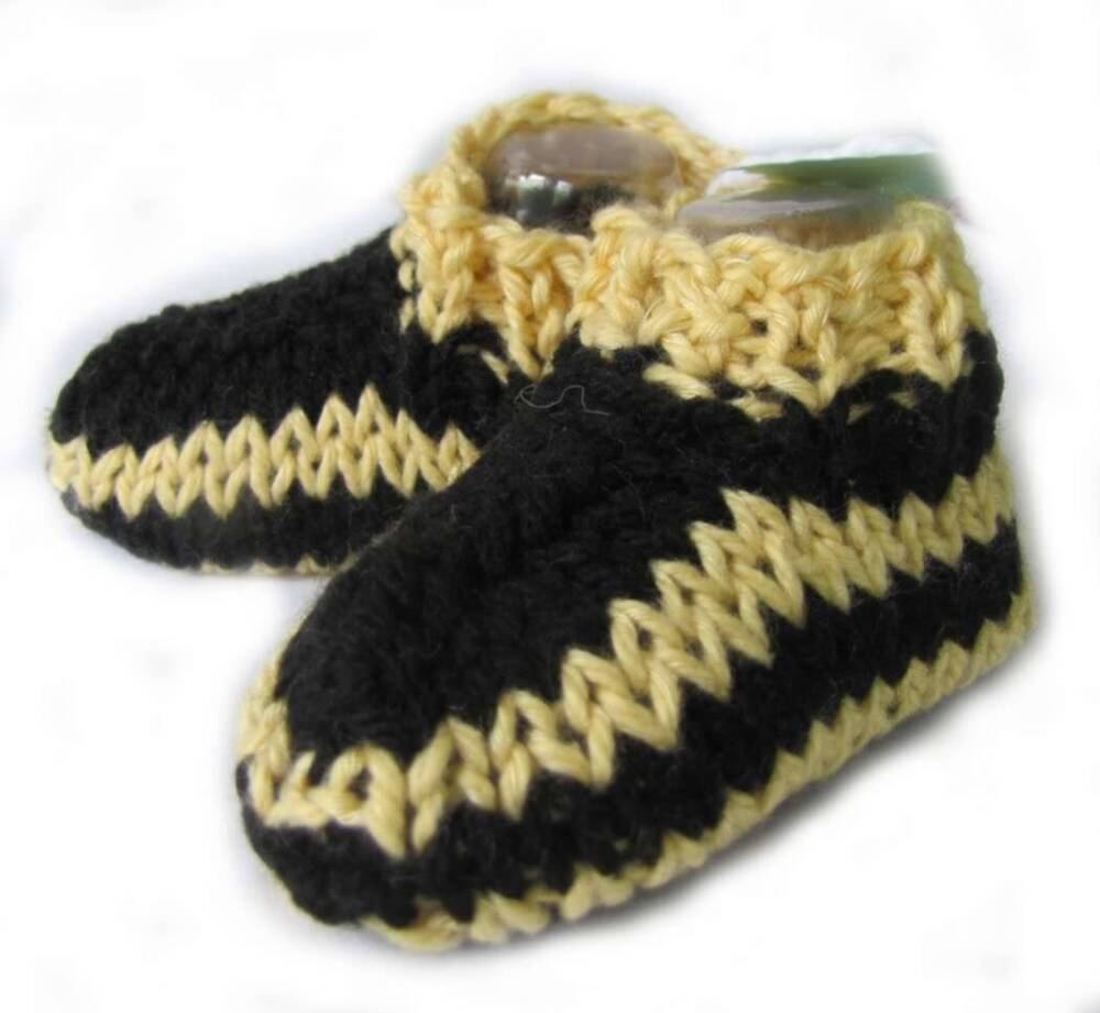KSS Black and Yellow Knitted Booties (3-6 Months) KSS-BO-008
