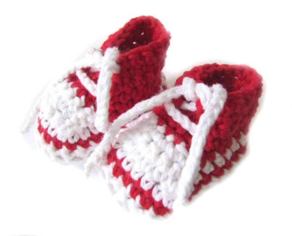 KSS Cotton Crocheted Sneaker Booties (0-3 Months) KSS-BO-029-EBK