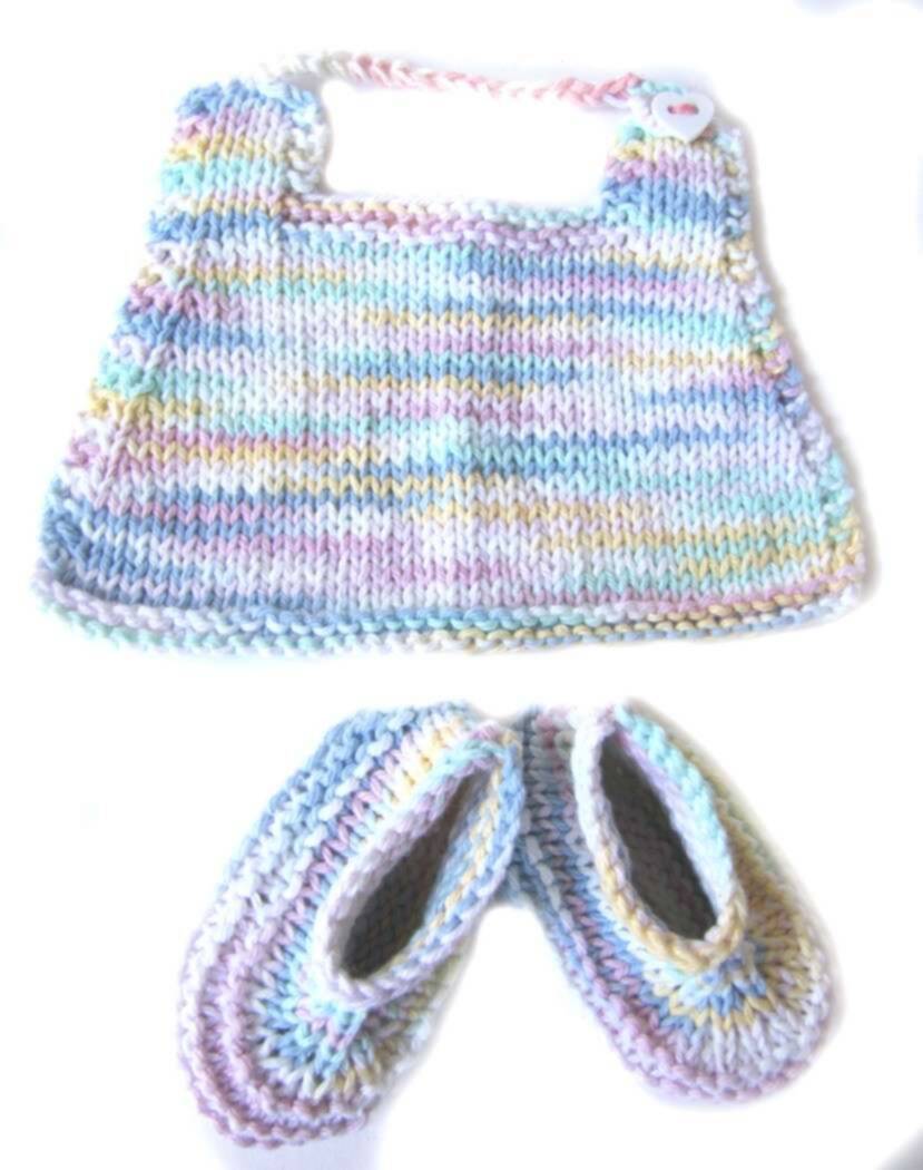 KSS Cotton Knitted Booties and Bib (6 - 9 Months) KSS-BO-031-EB