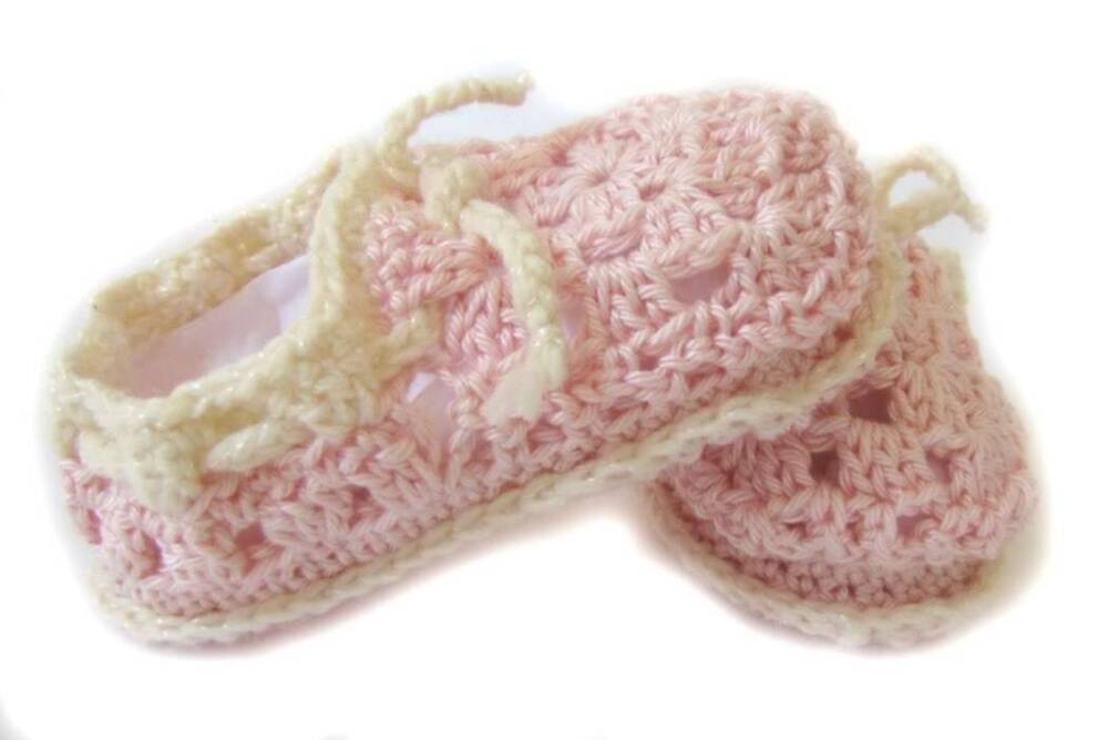 KSS Pink Cotton Crocheted Loafers Booties (3 - 6 Months) KSS-BO-040-AZH