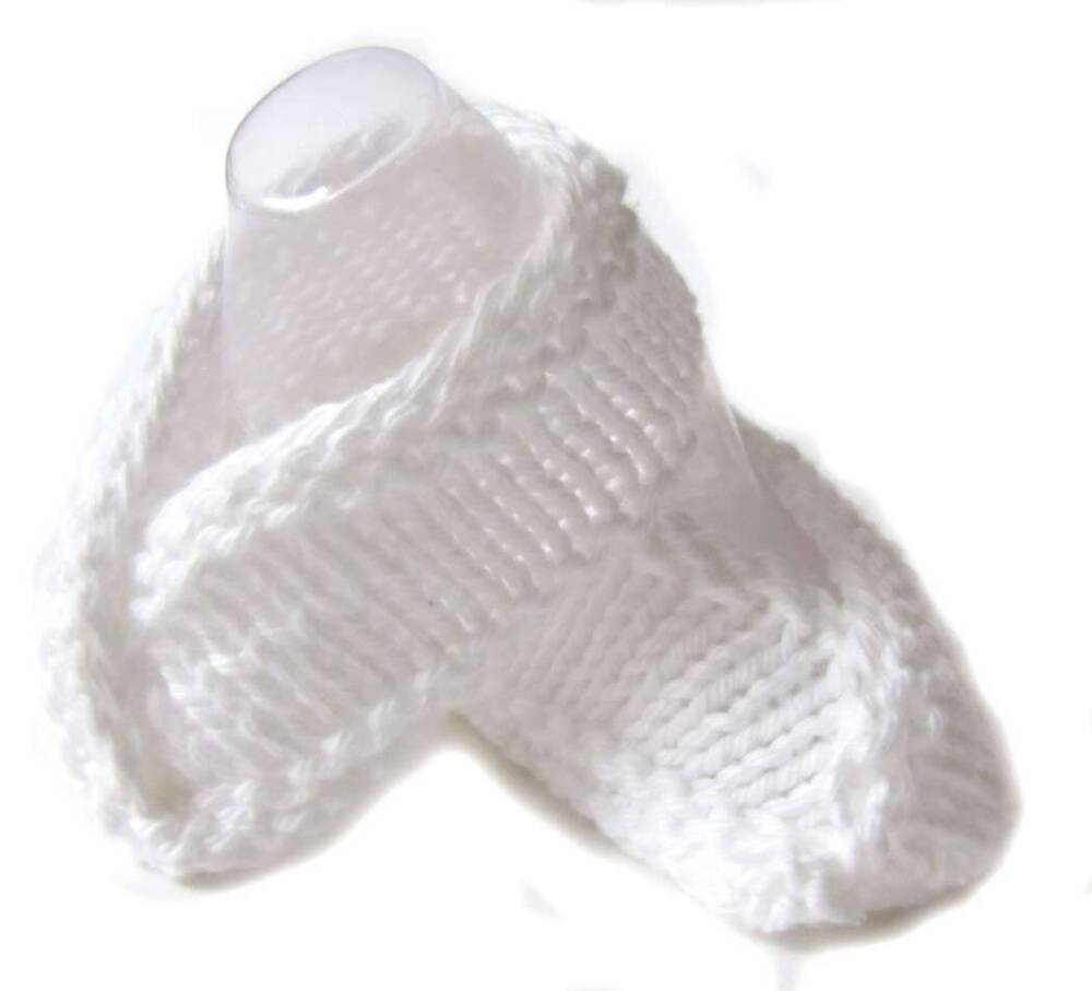 KSS White Knitted Cotton Booties (Newborn) BO-044 KSS-BO-044-HA-131-39-ET