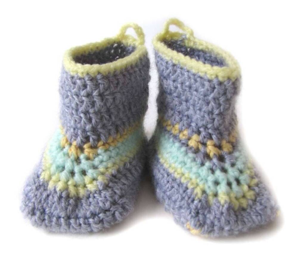 KSS Cotton Crocheted Grey Baby Booties (6 - 9 Months) BO-053 KSS-BO-053-ET