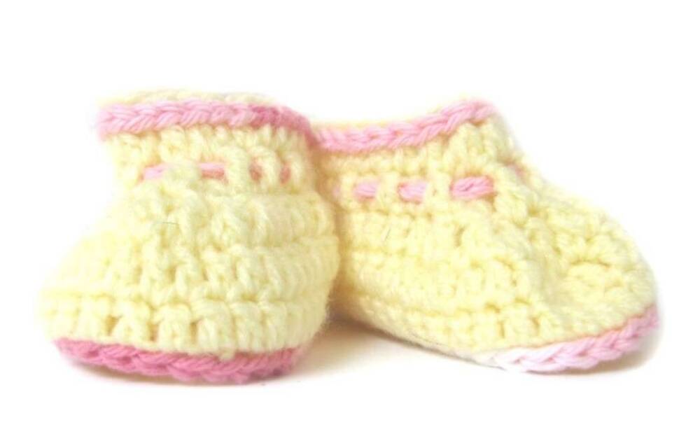 KSS Cotton/Acrylic Crocheted Cuffed Booties (3 - 6 Months) KSS-BO-060