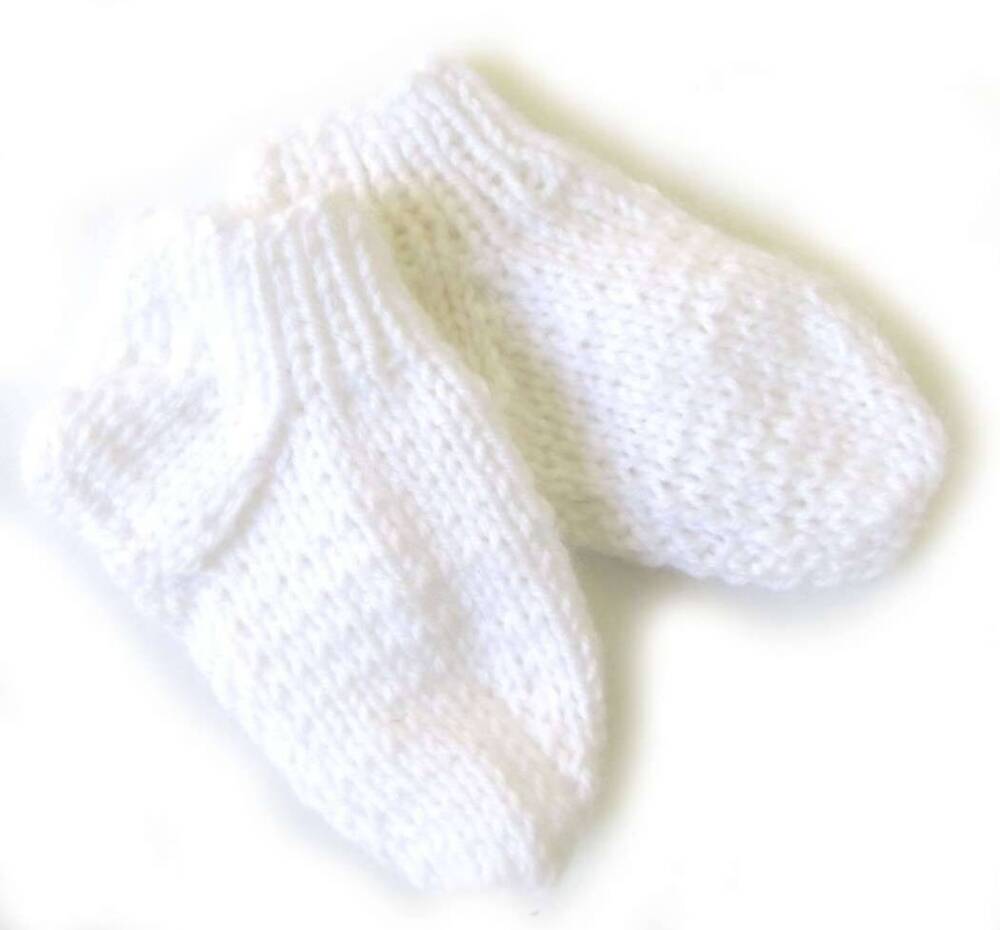 KSS White Knitted Booties (3-6 Months KSS-BO-073-HB-184-EB