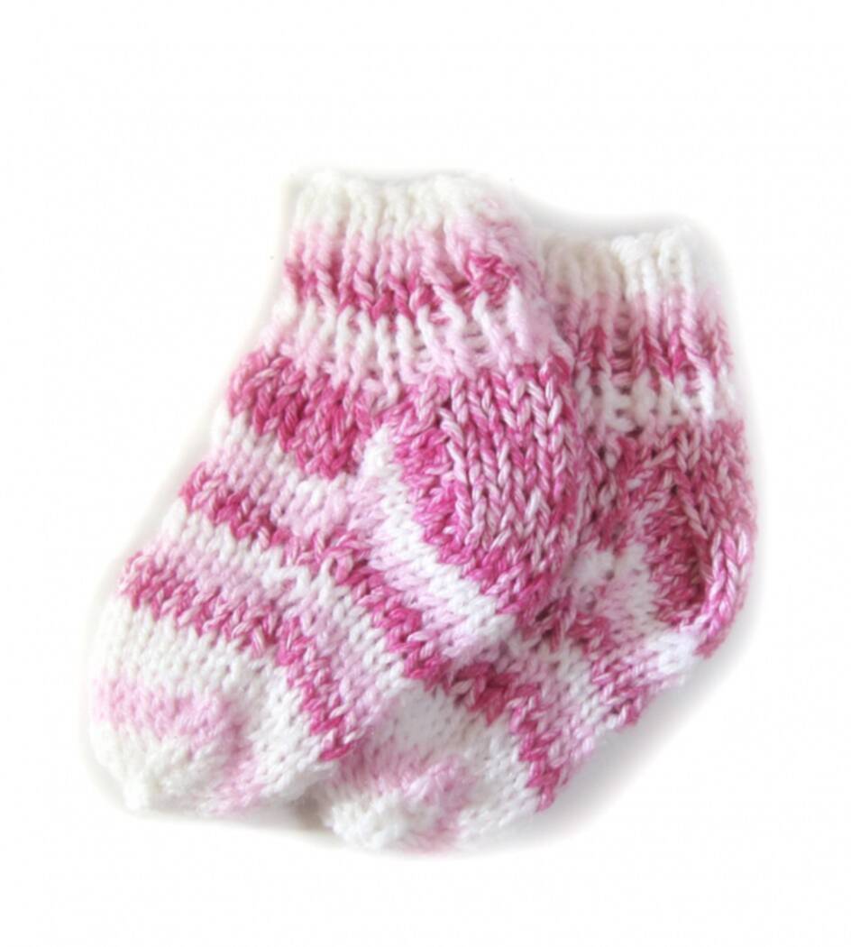 KSS Pink/White Knitted Socks (3-6 Months) KSS-BO-086