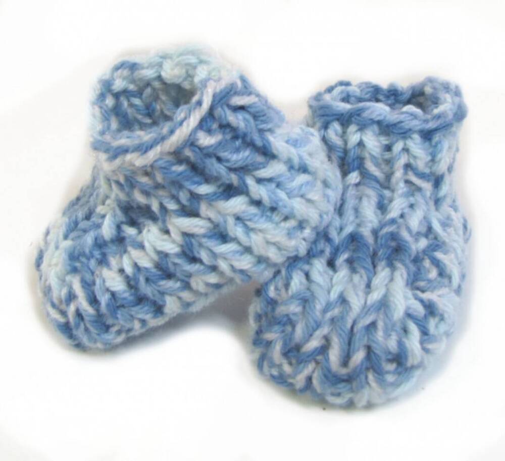 KSS Heavy Knitted Blue Booties (3 - 6 Months) BO-090 KSS-BO-090-SW-914-EBK