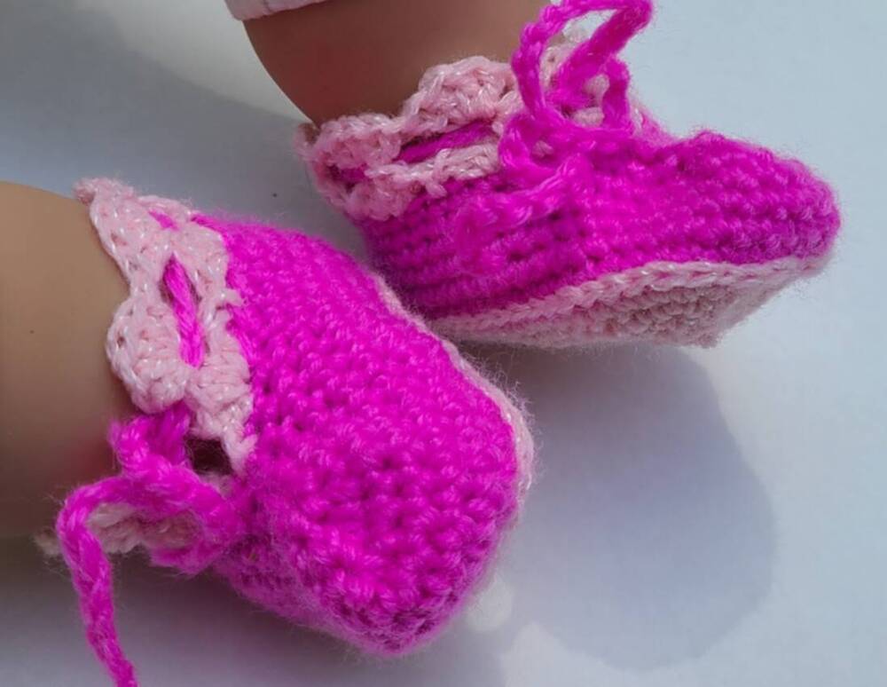 KSS Crocheted Pink Baby Booties (0-3 Months) BO-153 KSS-BO-153