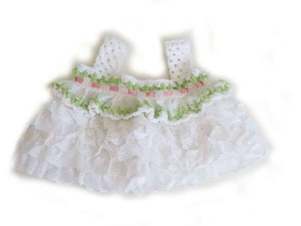 KSS White Cotton Crocheted Dress and Headband 3-9 Months - Click Image to Close