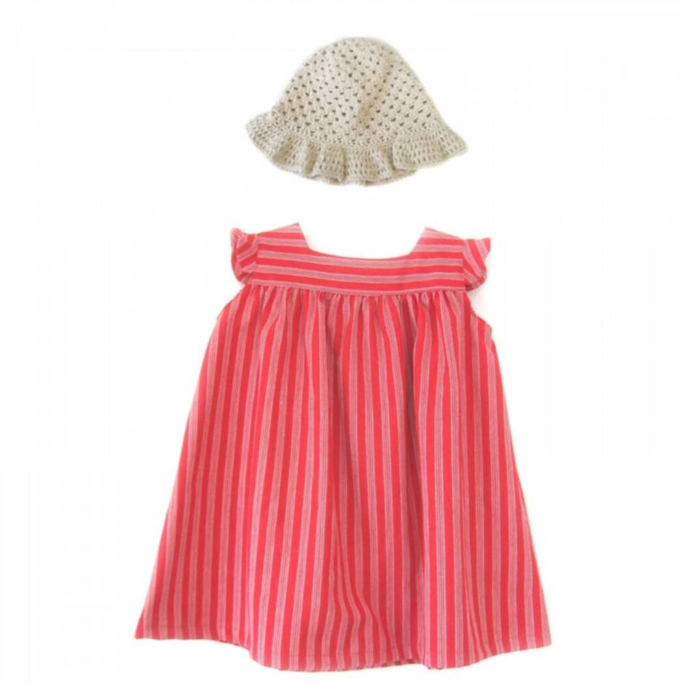KSS Red Carl Larsson Cotton Dress and Hat in sizes 2 Years - Click Image to Close
